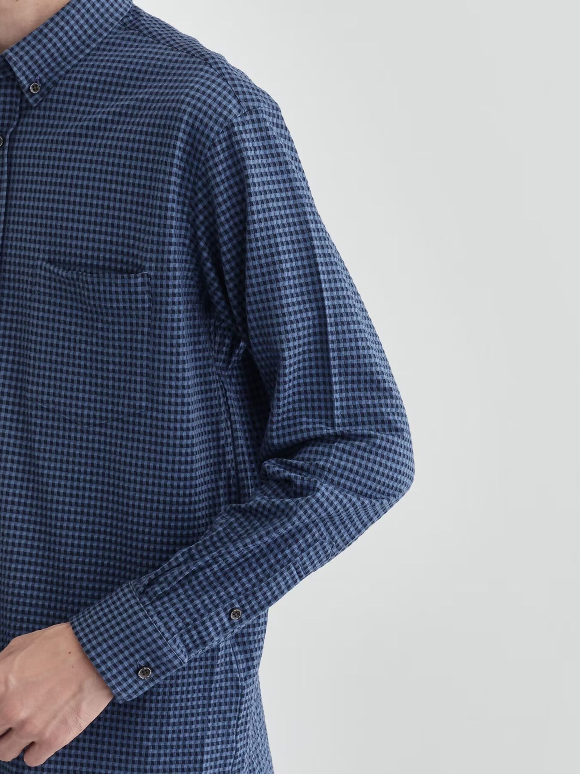 MIJ POLYGIENE® FUNCTION SEERSUCKER GINGHAM CHECK STRETCH SHIRT (07081090) *ECS - Image 7