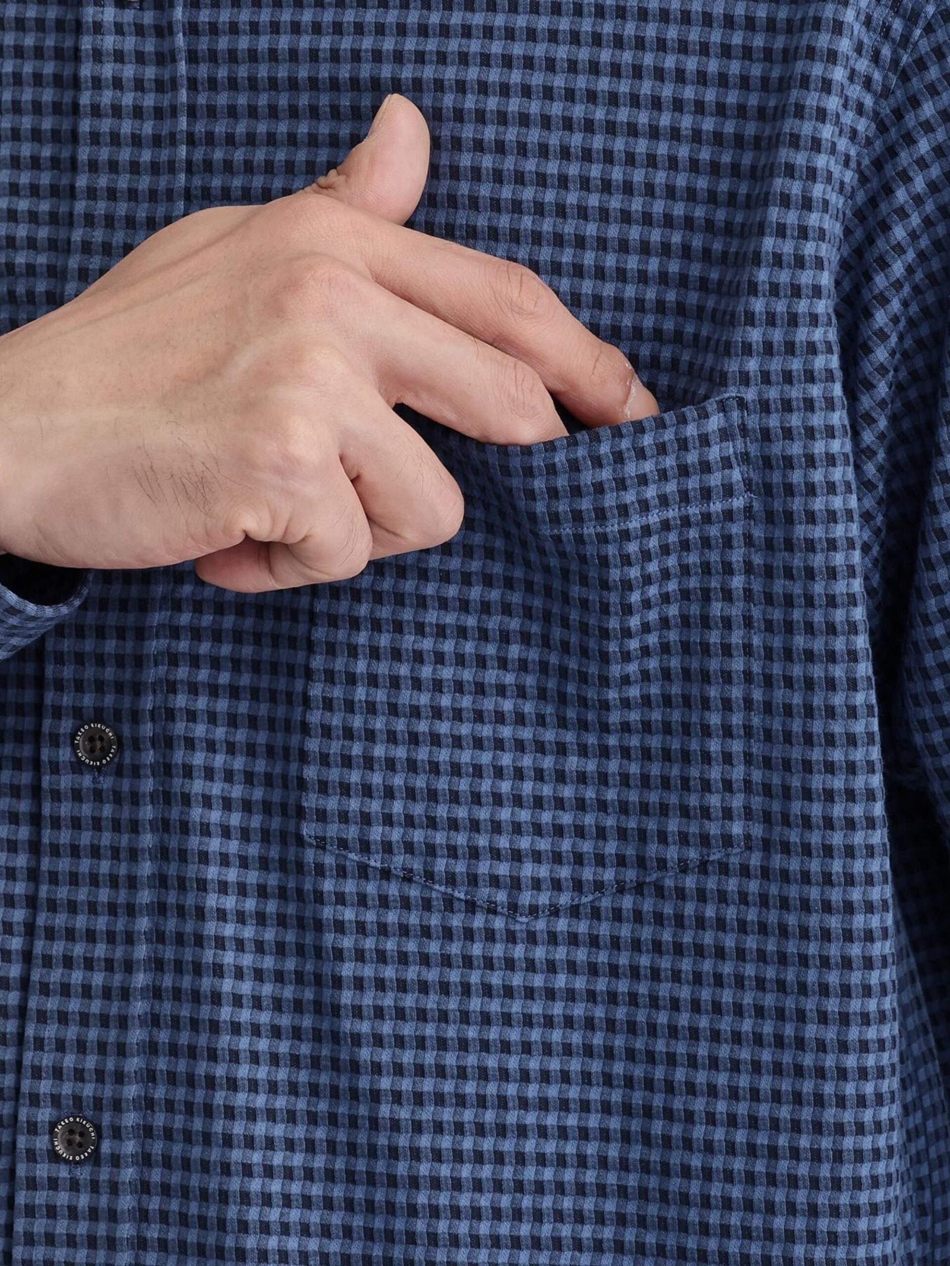 MIJ POLYGIENE® FUNCTION SEERSUCKER GINGHAM CHECK STRETCH SHIRT (07081090) *ECS - Image 8