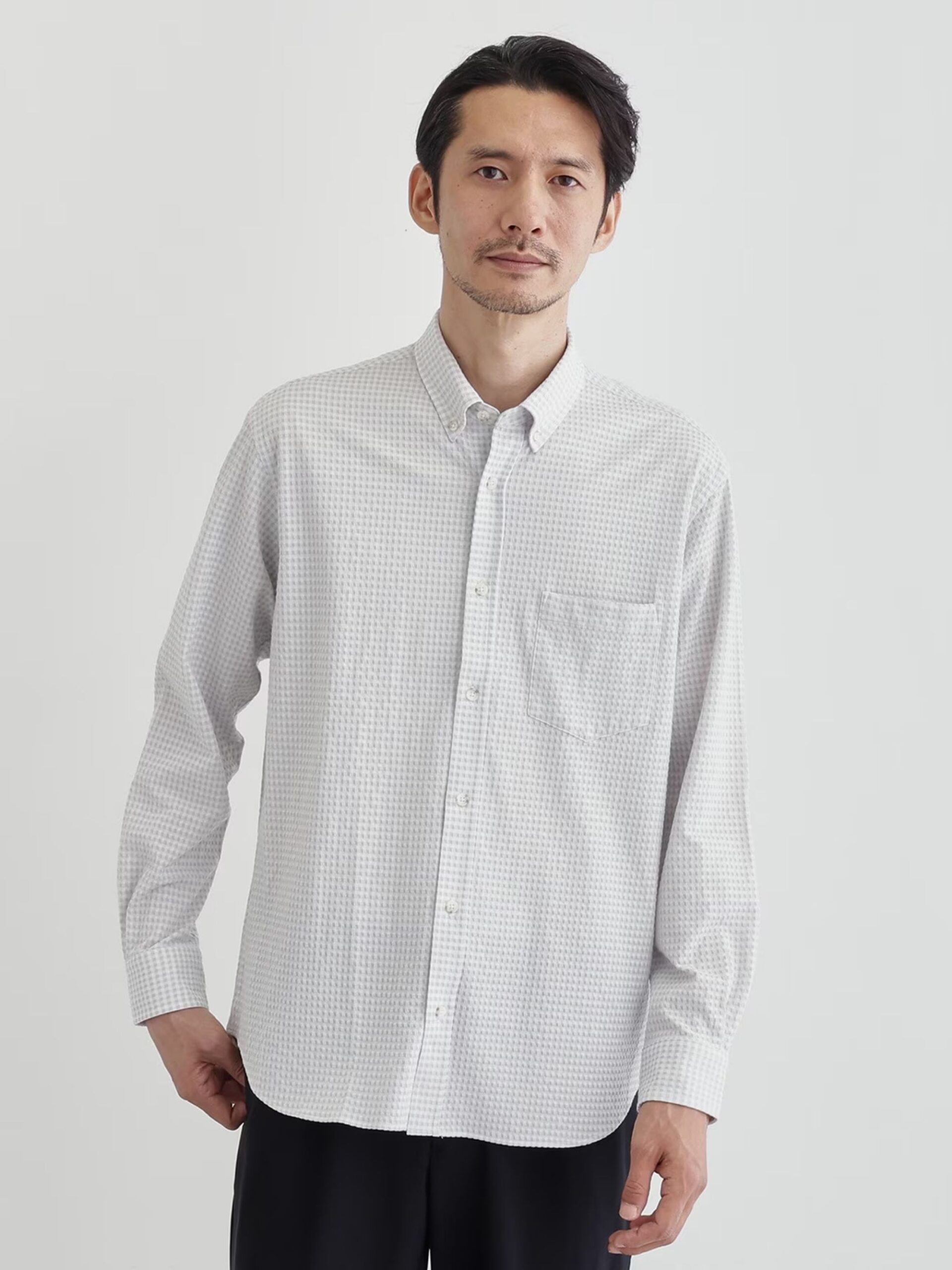 MIJ POLYGIENE® FUNCTION SEERSUCKER GINGHAM CHECK STRETCH SHIRT (07081090) *ECS - Image 12