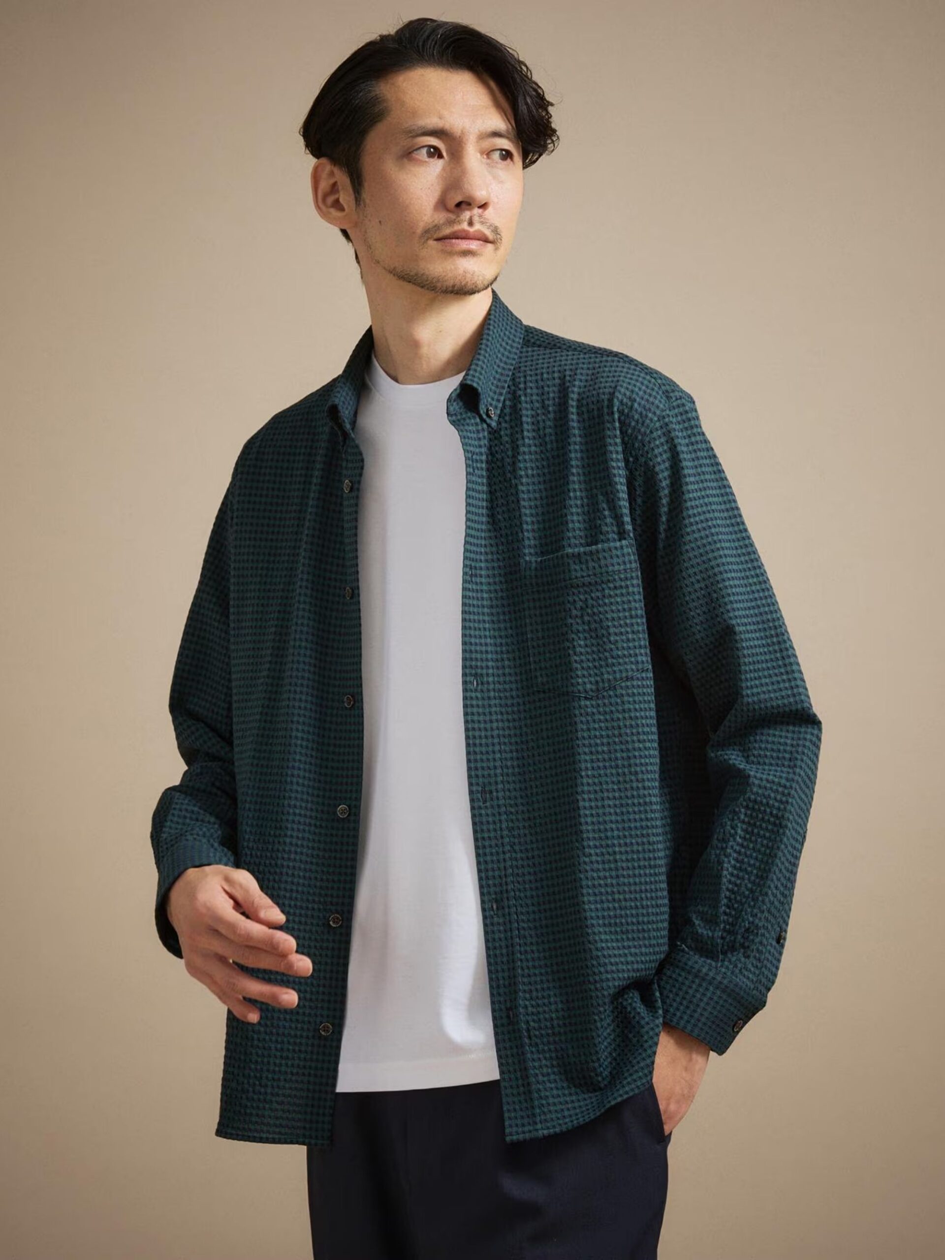 MIJ POLYGIENE® FUNCTION SEERSUCKER GINGHAM CHECK STRETCH SHIRT (07081090) *ECS - Image 15