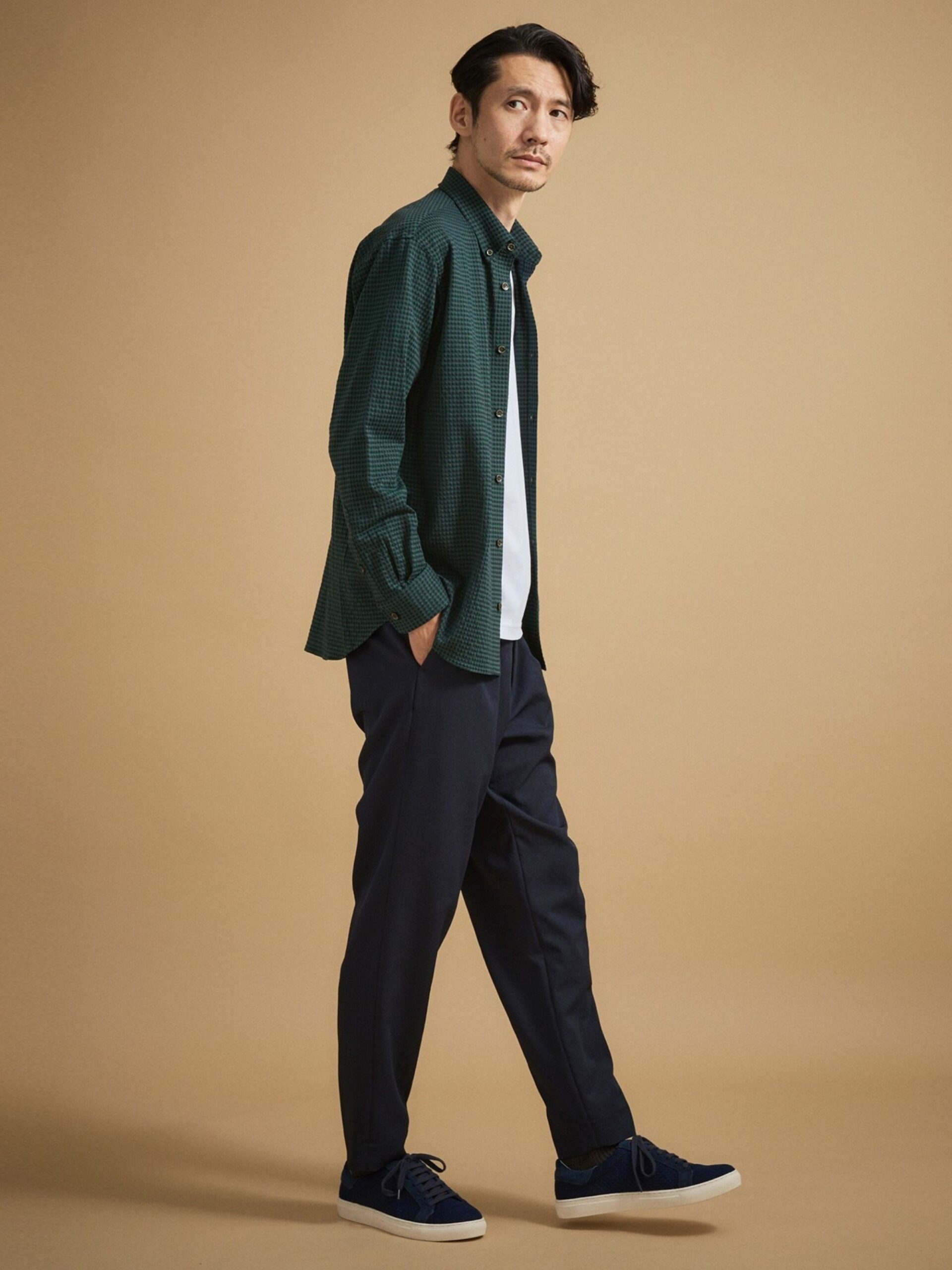 MIJ POLYGIENE® FUNCTION SEERSUCKER GINGHAM CHECK STRETCH SHIRT (07081090) *ECS - Image 18