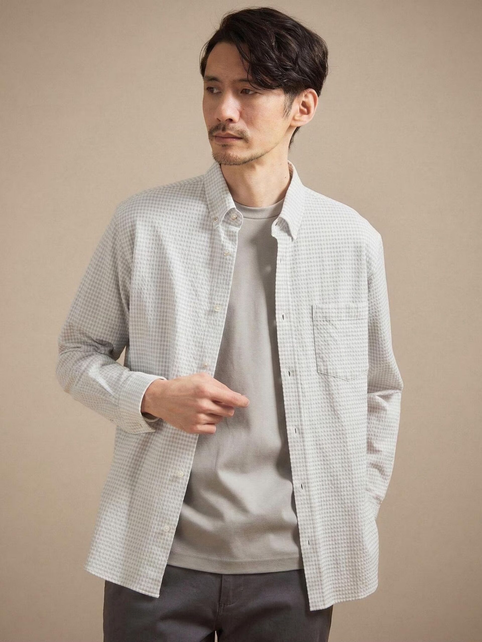 MIJ POLYGIENE® FUNCTION SEERSUCKER GINGHAM CHECK STRETCH SHIRT (07081090) *ECS - Image 11