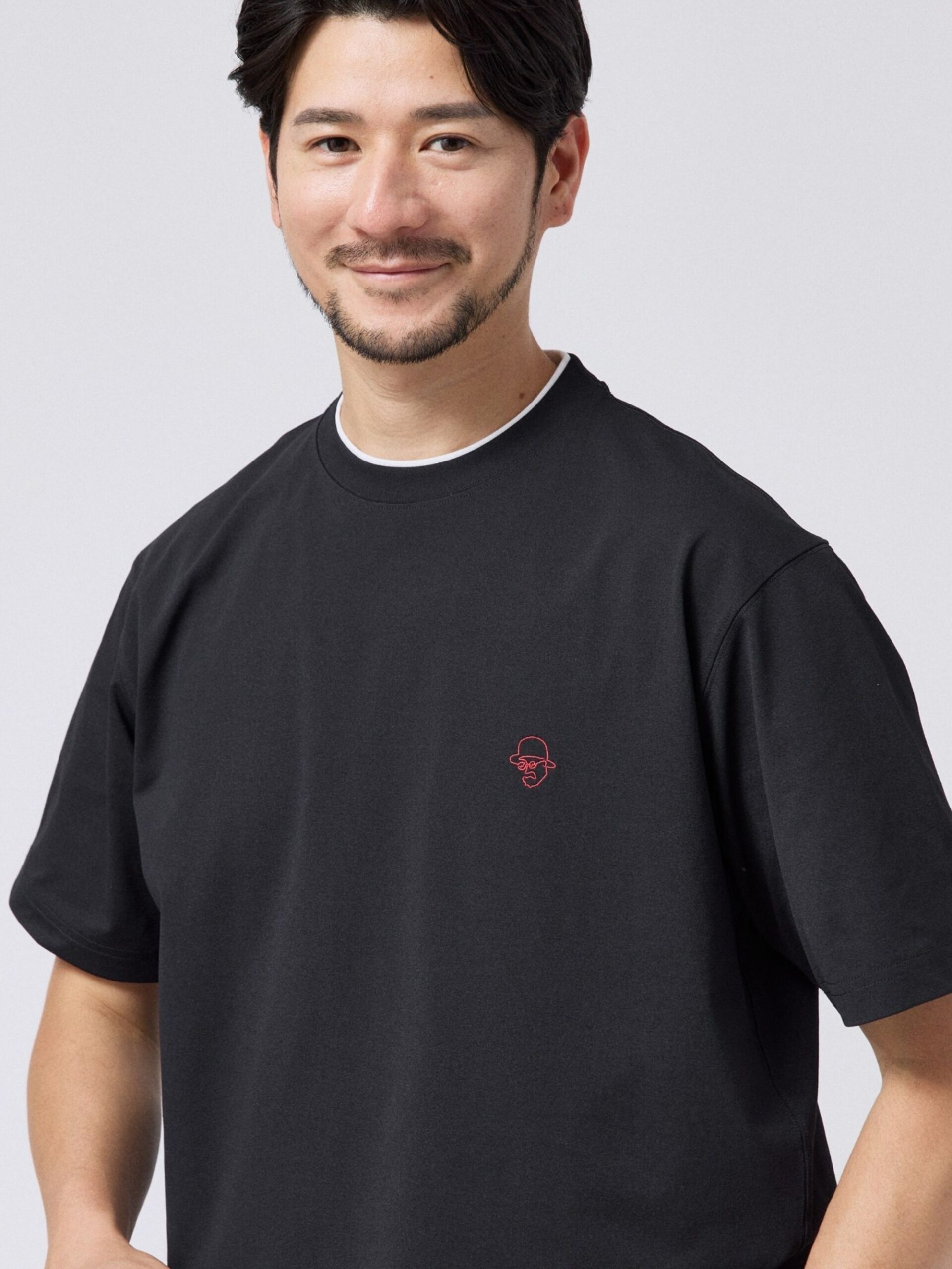 SWEAT STAIN REDUCTION FAUX LAYERED EMBROIDERY T-SHIRT (07036903) *ECS - Image 10