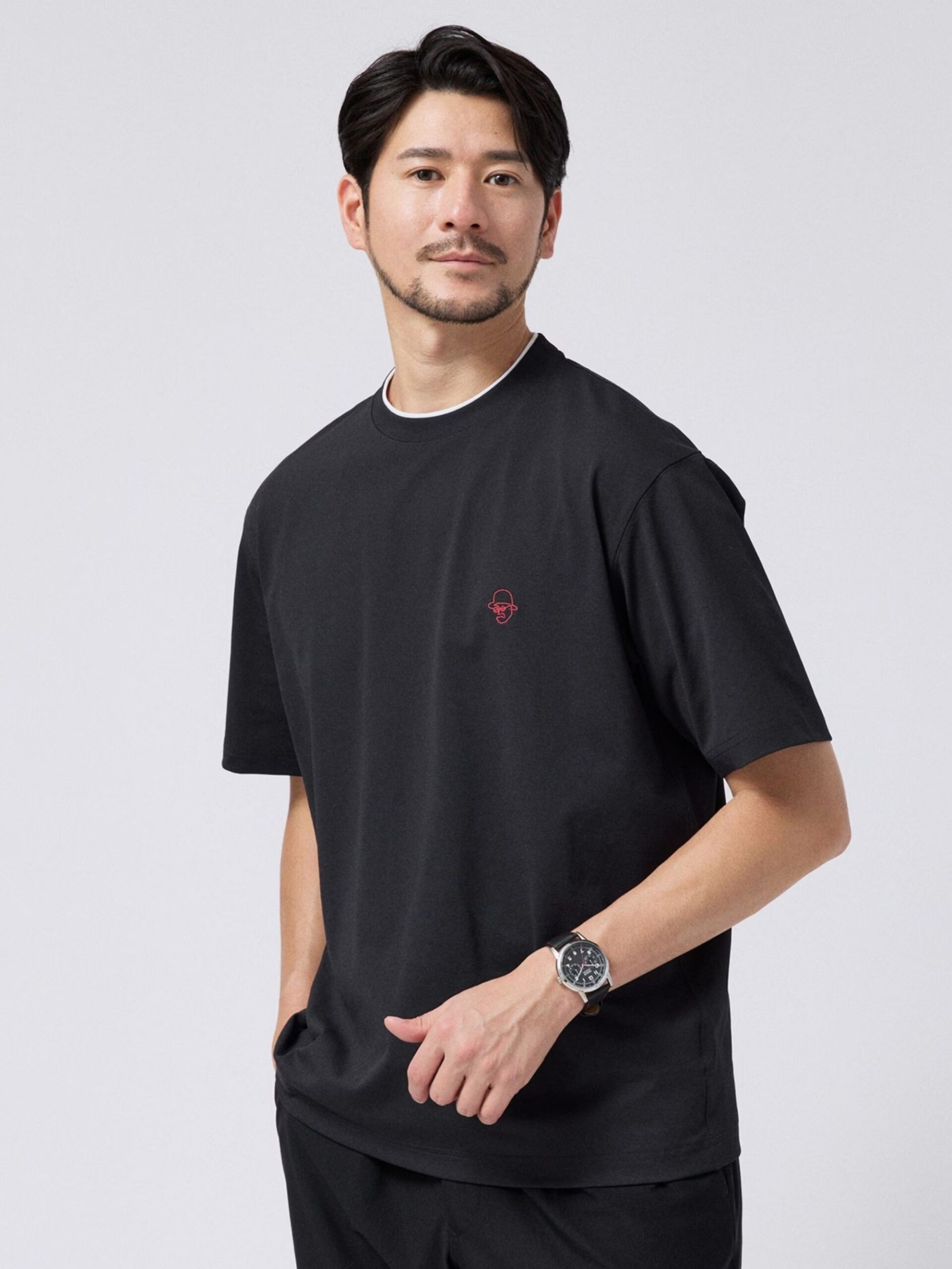 SWEAT STAIN REDUCTION FAUX LAYERED EMBROIDERY T-SHIRT (07036903) *ECS - Image 11