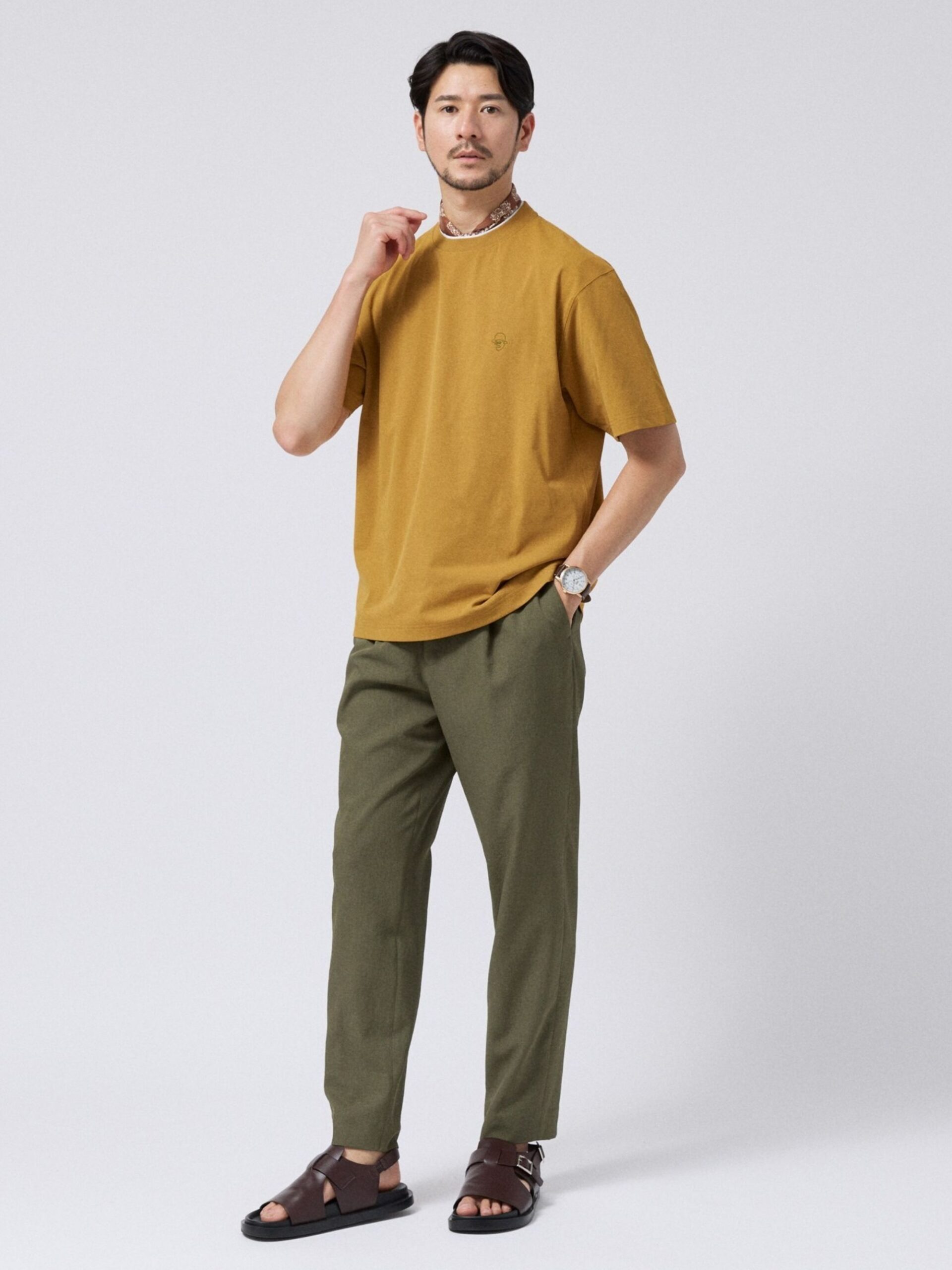 SWEAT STAIN REDUCTION FAUX LAYERED EMBROIDERY T-SHIRT (07036903) *ECS - Image 16
