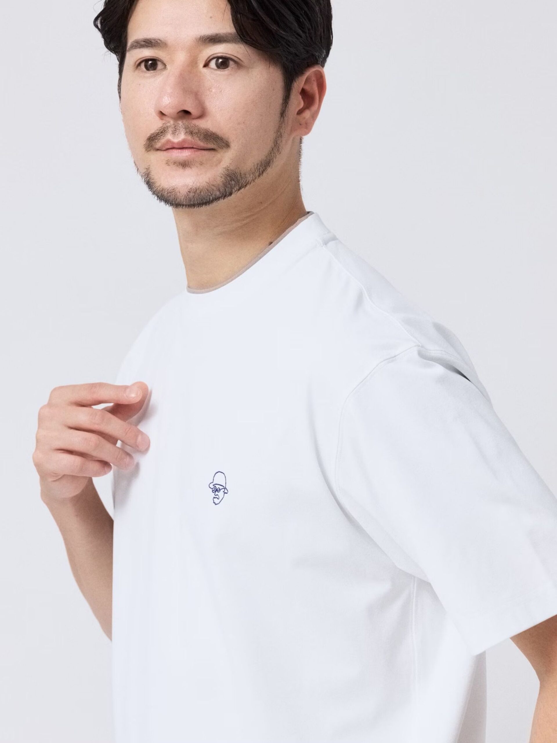 SWEAT STAIN REDUCTION FAUX LAYERED EMBROIDERY T-SHIRT (07036903) *ECS - Image 6