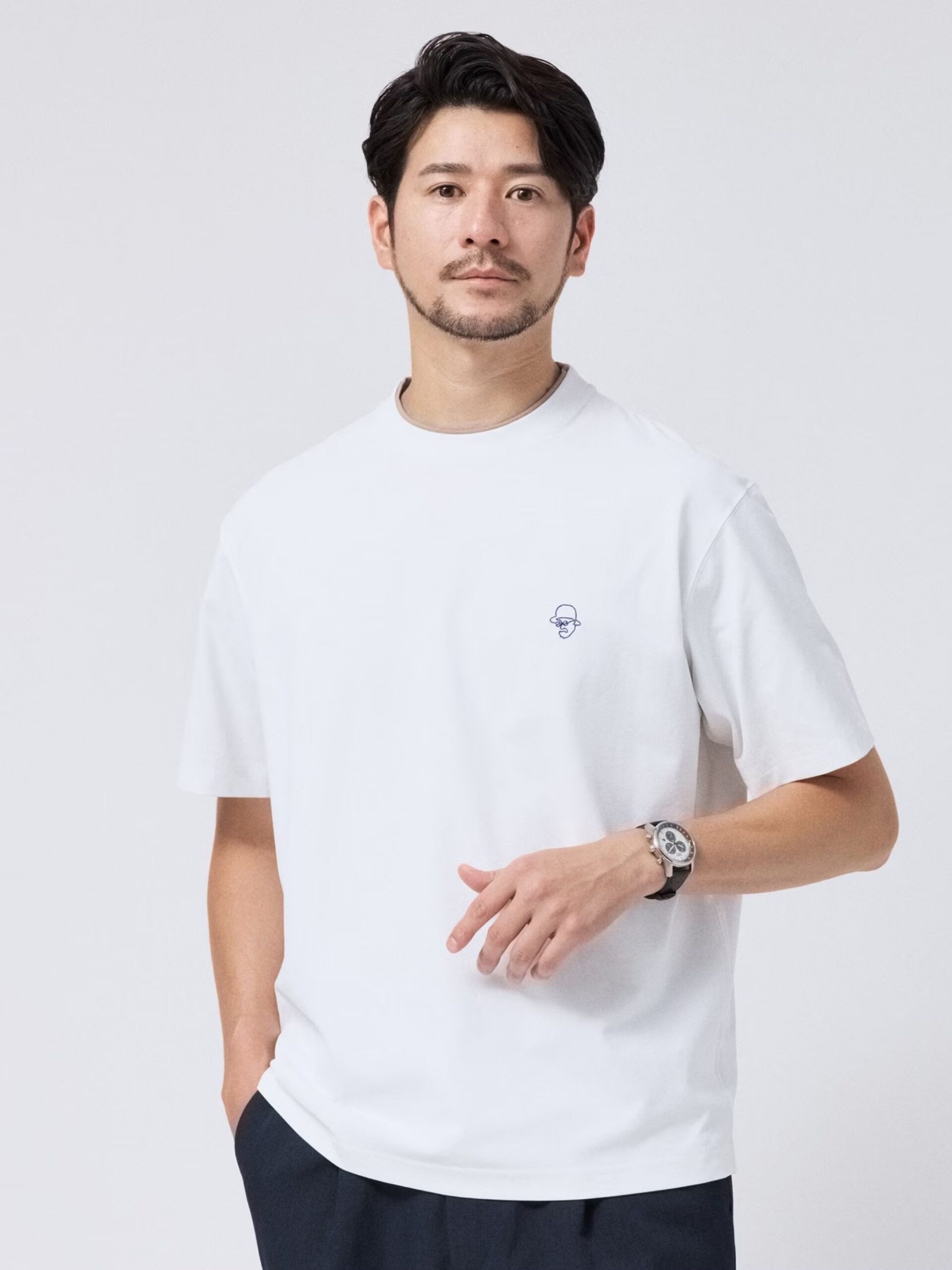 SWEAT STAIN REDUCTION FAUX LAYERED EMBROIDERY T-SHIRT (07036903) *ECS - Image 7