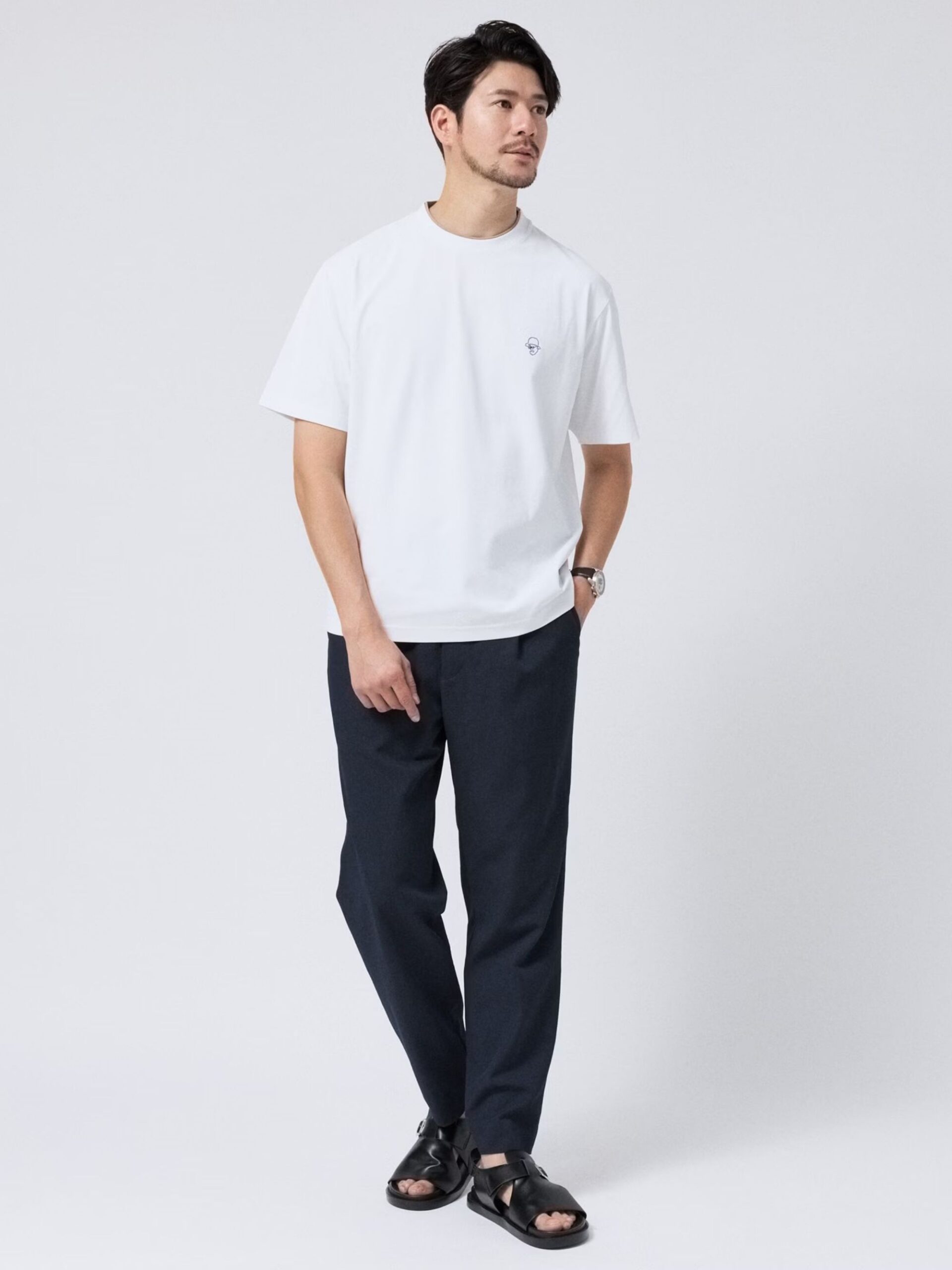 SWEAT STAIN REDUCTION FAUX LAYERED EMBROIDERY T-SHIRT (07036903) *ECS - Image 8
