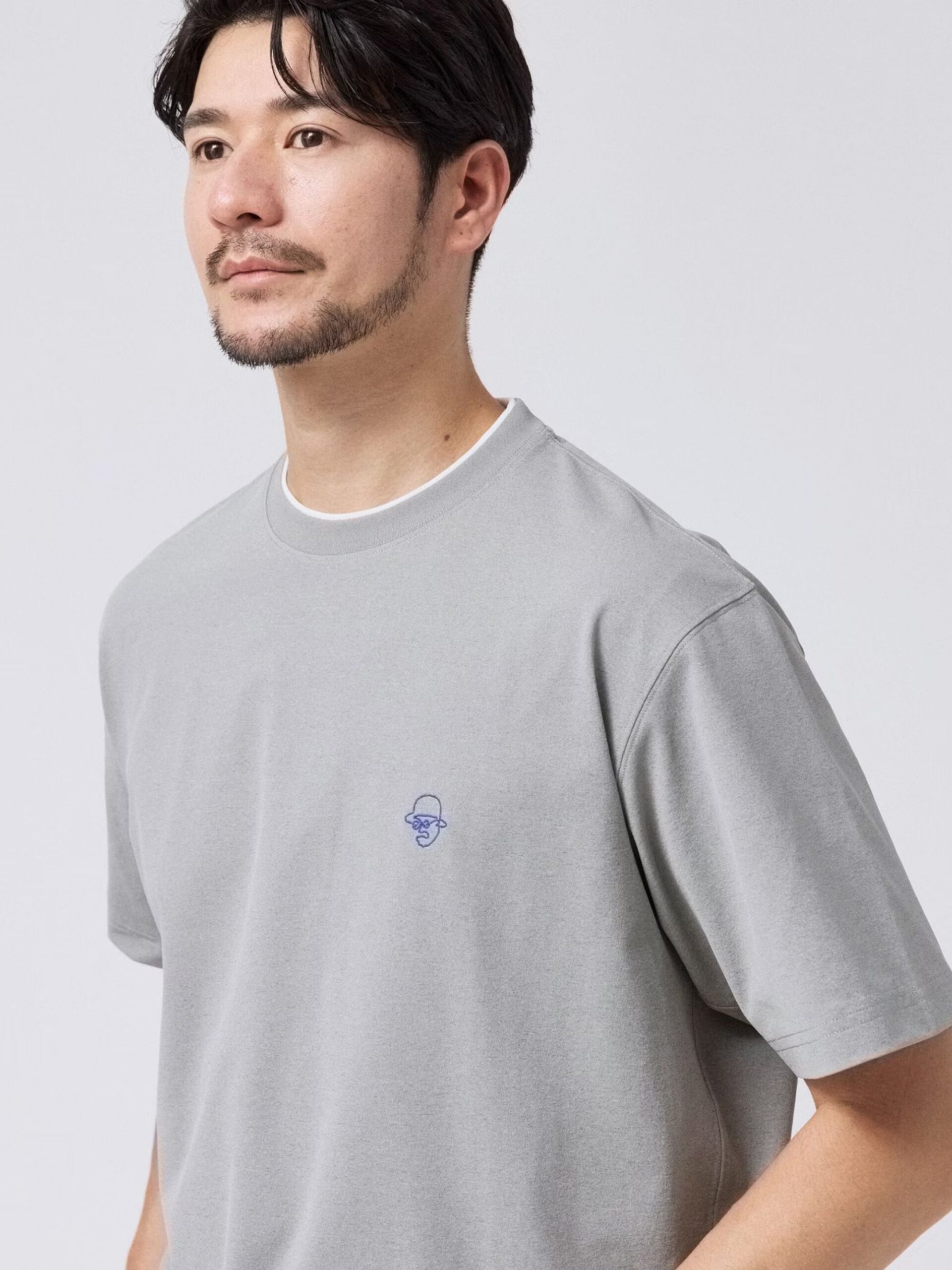 SWEAT STAIN REDUCTION FAUX LAYERED EMBROIDERY T-SHIRT (07036903) *ECS - Image 3